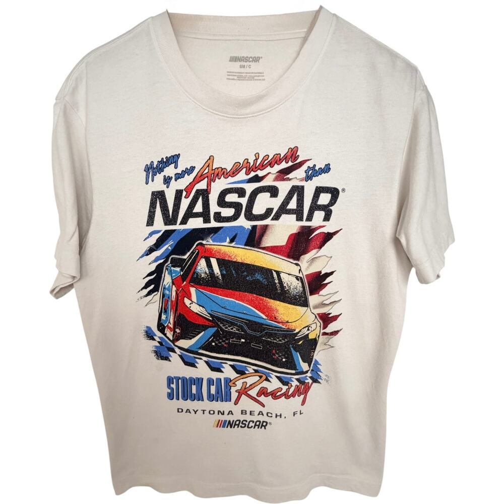 NASCAR White T-Shirt Cotton Small